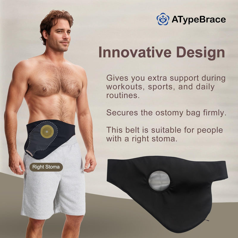Diagonal Ostomy Belt: Leak - Proof & Odor - Masking Solution, Ostomy Bag Covers for Men and Women, Suitable for Right Stoma-Black,M Medium - BeesActive Australia