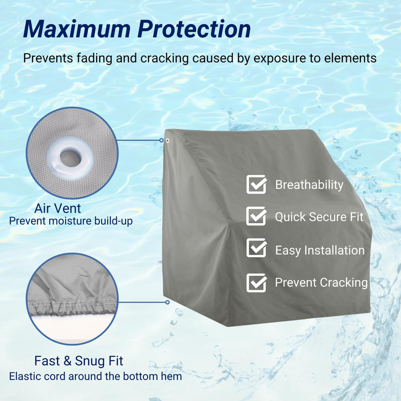 Savvycraft Waterproof Boat Swing Back Seat Cover, Leaning Post, Swingback Cooler Boat Seat Cover 20" Dx 36" W x 36" H Gray S8: Swing back seat, 20"D x 36"W x 36"H