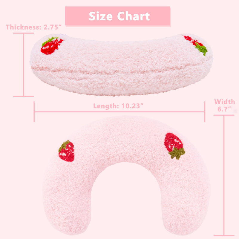 Cat Pillow, Ultra Soft Fluffy Half Donut Cat Calming Pillow with Cute Pattern, Cat Pillow for Indoor Cats, Relieve Pet Anxiety and Provide Joint Support, Machine Washable.(Pink) Pink