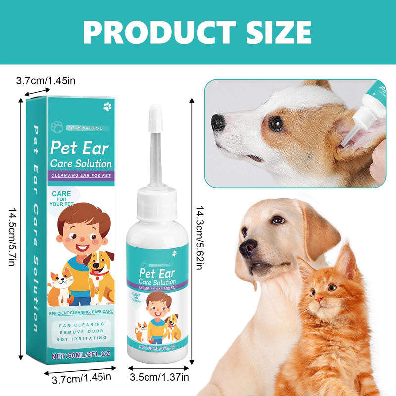 MADGININE 2Pcs 120ml Dog Ear Drops Dog Ear Infection Treatment Dog Ear Drops for Infection Ear Mite Treatment for Dogs Cats for Relieving Itching & Built-Up Wax Alcohol-Free for Puppy Cats And Dogs