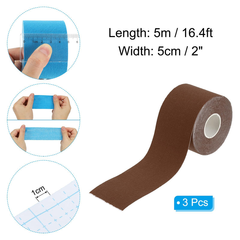 PATIKIL Aerial Hoop Tape, Athletic Tape Adhesive Non-Slip Grip Tape Yoga Rig Sports Tape for Wrapping Exercises Gymnastics Brown 16.4ft x 2 Inch - BeesActive Australia