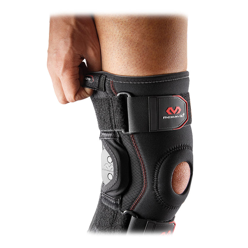 McDavid Knee Brace, Maximum Support with Polycentric Hinges & Cross Straps, Comfortable Compression & Extra Stability Large