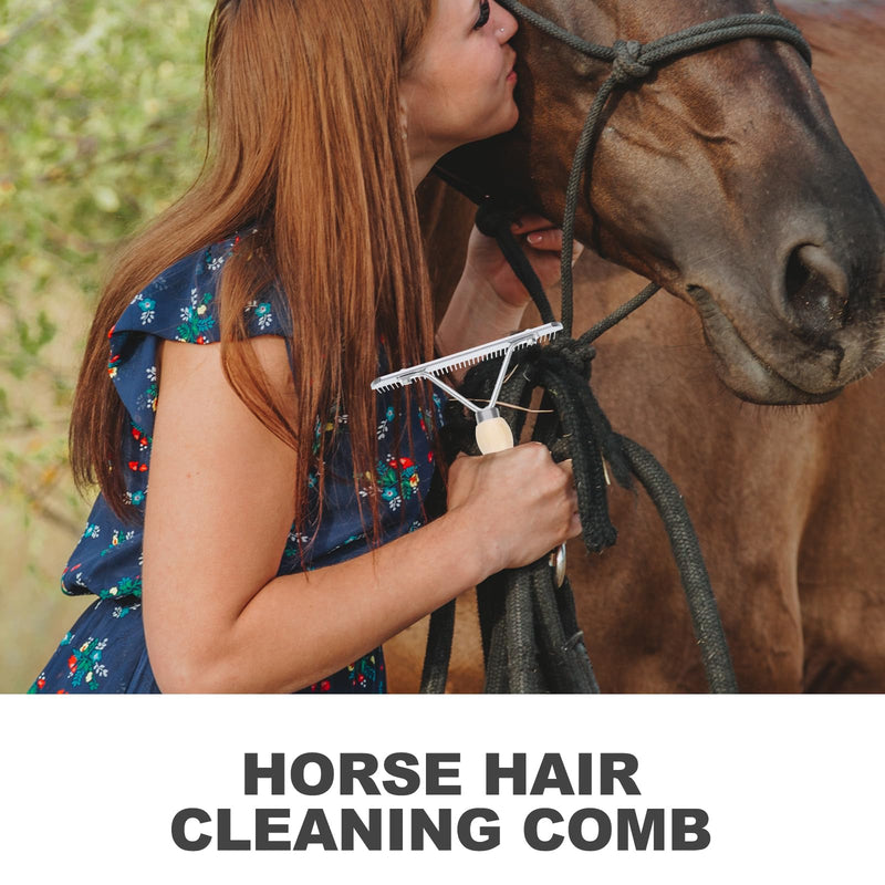 Horse Nail Rake Comb - Horse Hair Brush for Leather Mini Comb Leather Cleaning Brush Mane Comb Wood Handle Grooming Rake Horse Tail Horse Grooming Tool Practical Horse Hair Comb - BeesActive Australia