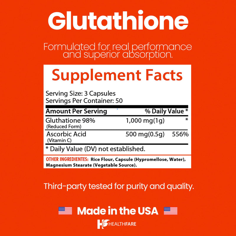 Glutathione Supplement 1000mg | Reduced GSH Antioxidant | 98%+ Highly Purified | 150 Vegan Capsules | Immune & Detox Support | Non-GMO, Gluten-Free | Made in USA 150 Count (Pack of 1)