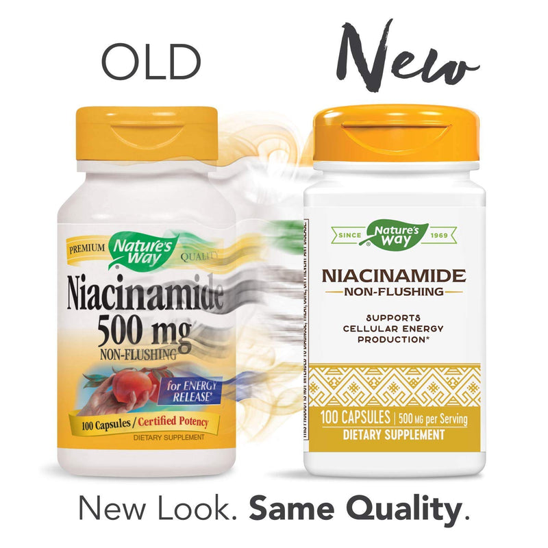 Nature's Way Niacinamide 500mg - 100 Capsules (4 Pack) Unflavored 100 Count (Pack of 4)