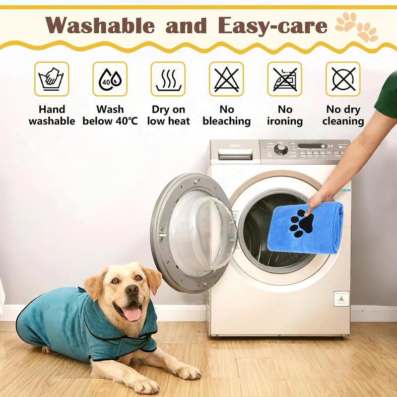 Dog towel, pack of 2 dog towels, extra absorbent for dogs and cats, blue, quick-drying pet microfibre towels, dog towel for cats, dogs or other pets (100 x 50 cm) 100 x 50 cm - BeesActive Australia