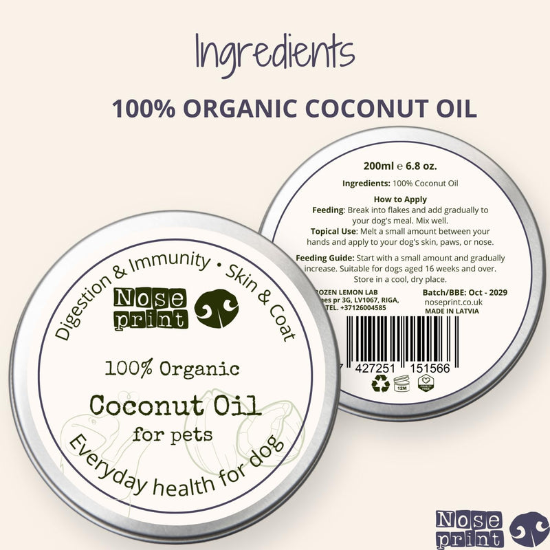 100% Organic Coconut Oil for Dogs Immunity Booster, Itchy Skin Relief, Digestive Support & Paw Balm