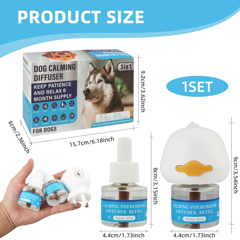 sofun Dog Calming Plug In Diffuser Kit - 1 Diffuser + 2 Refills, 60 Days Dog Anxiety Relief Pet Calming Plug In for Separation Stress & Loud Noises