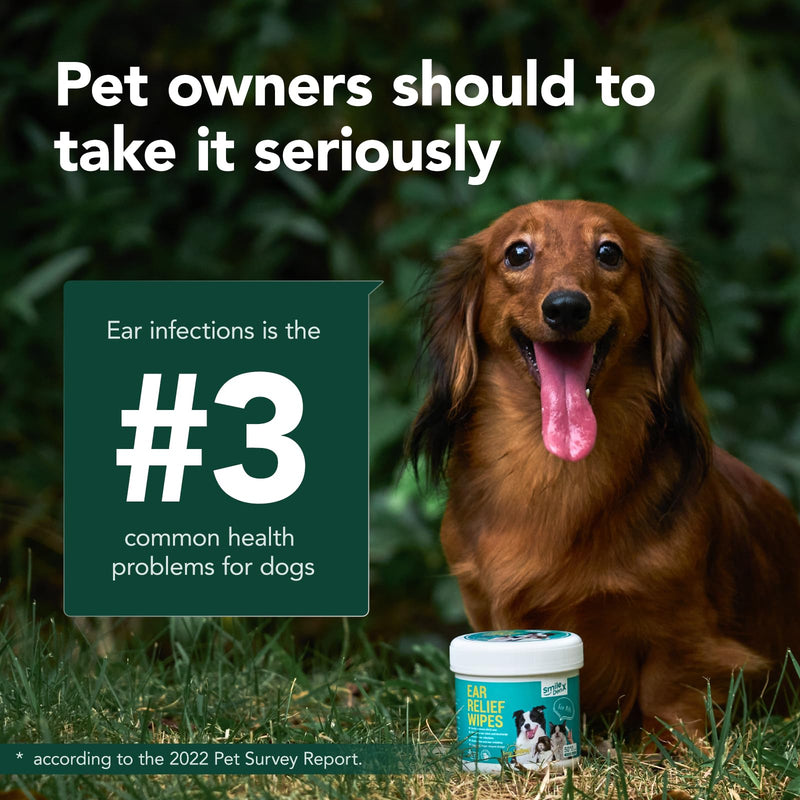 Dog Ear Cleaner Finger Wipes - Gently Remove Ear Wax & Debris, Relieve Ear Itching & Inflammation - Soothing Cleansing Deodorizing Ear Care Wipes for Cat and Dog (50 Pcs, Unscented) 50 PCS - BeesActive Australia