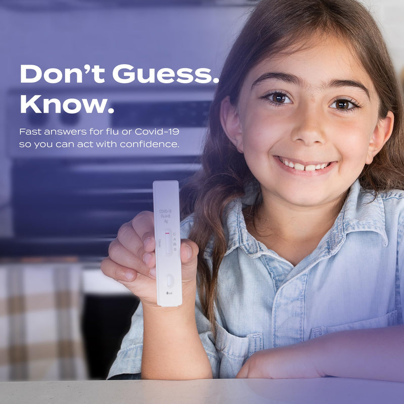 SpeedySwab COVID-19 and Flu A&B, 3-in-1 Antigen Rapid Combo Test, Results in 15 Minutes, FDA Authorized, At-Home Flu and COVID Test Kit, Easy to Use Nasal Swab (4 Pack) 4 Pack