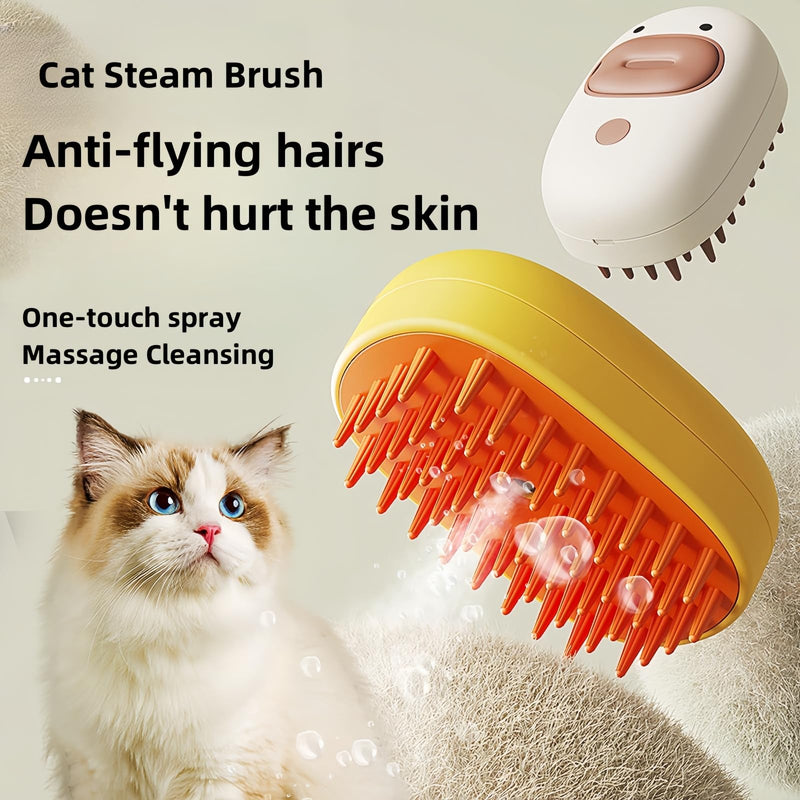 GdHaHSP Cat Steam Brush,Cat Brush with Steam,Pet Brush Steam,Cat Steam Brush for Shedding,Steamy Cat Brush,Steam Brush for Cat,Dog(off-white) - BeesActive Australia