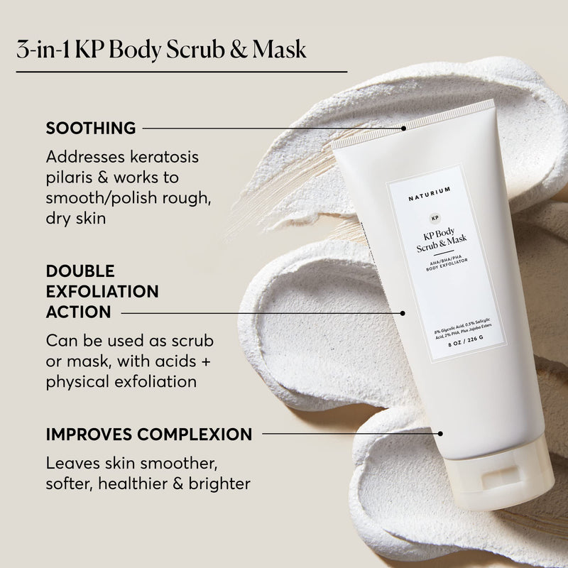Naturium KP Body Scrub & Mask for Keratosis Pilaris, Bump Eraser Shower Scrub & Exfoliator for Skin, 8 oz - BeesActive Australia