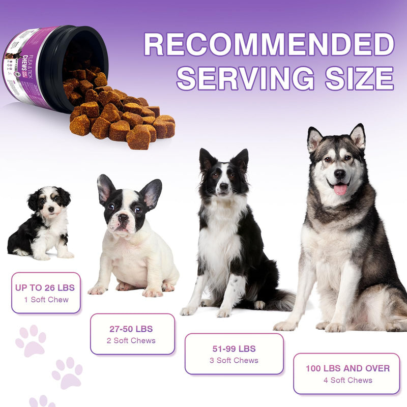 Dog Flea and Tick Chewable Tablets 200 Soft Chews Oral Supplement Chicken Flavor for Dogs All Breeds Sizes Ages Supports Skin Comfort and Daily Wellness Easy to Chew and Use for Routine Care