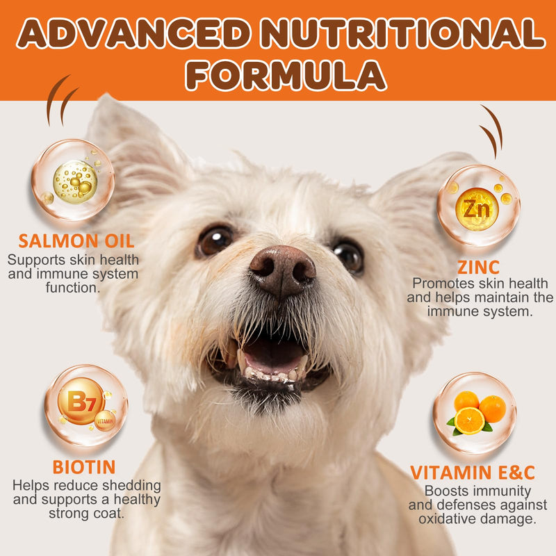 NATURE TARGET Omega 3 Fish Oil for Dogs, Salmon Oil Skin and Coat Supplement for Dogs