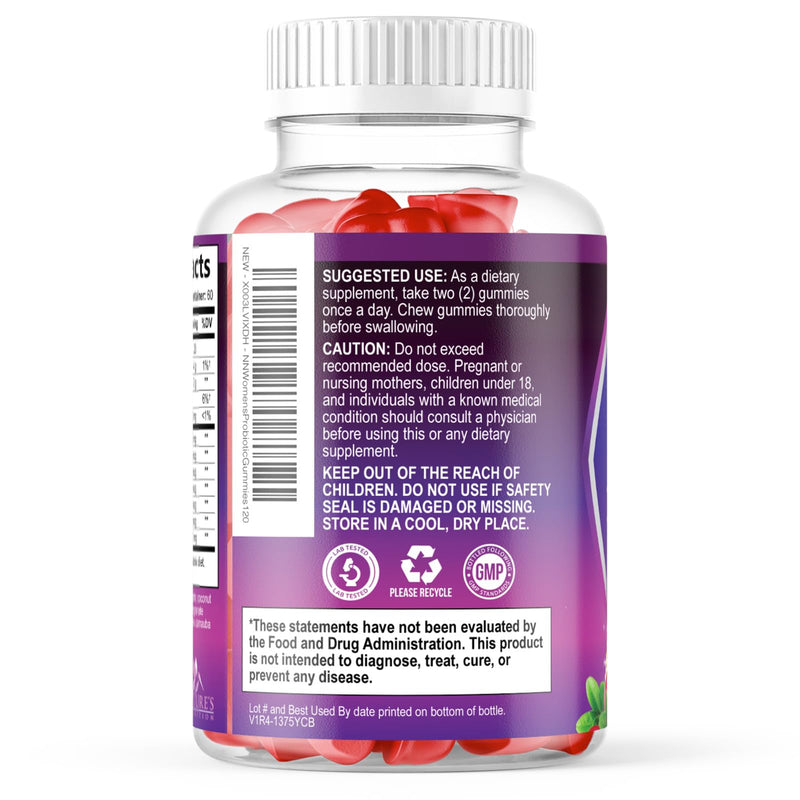 Probiotics for Women Gummies with Cranberry - 6 Premium Strains for PH Balance - Women Probiotics for Digestive Health, Vaginal & Immune Support, Women's Probiotic Feminine Health Gummy - 120 Gummies 120 Count (Pack of 1)