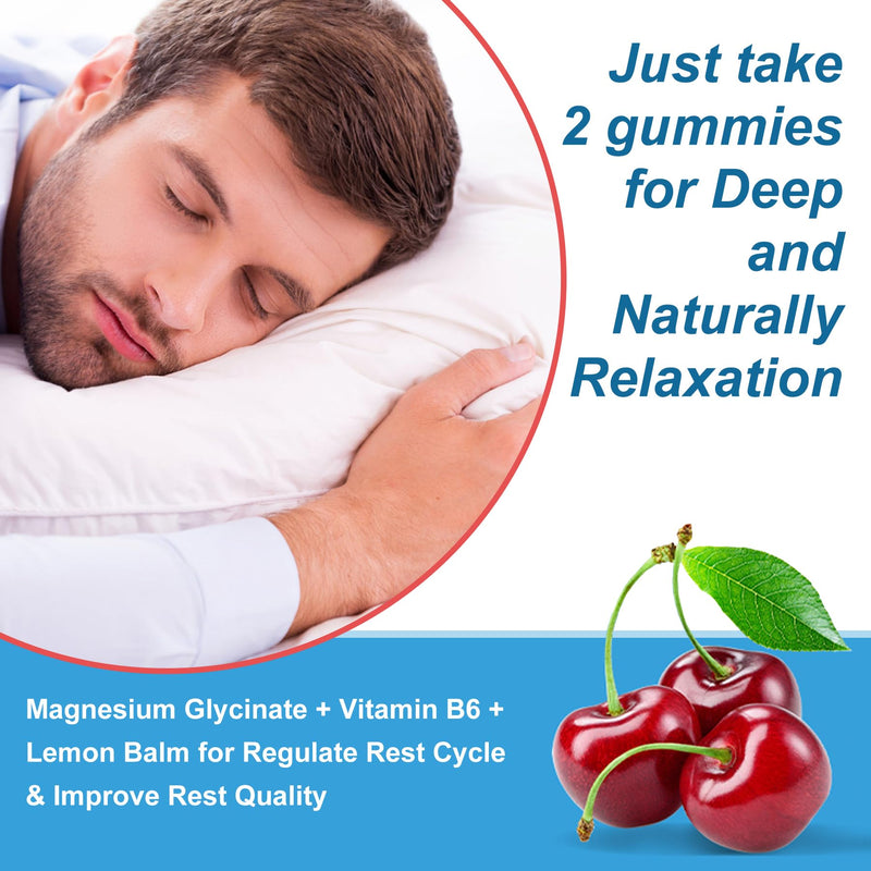 Ashwagandha Gummies, Magnesium Glycinate Gummies 2000mg for Adults, Vitamin B6, Zinc, Rhodiola Rosea, Lemon Balm, Relaxation Support, Natural Zzz, Brain, Muscle, Stamina, Energy, Sugar Free 59 Count (Pack of 2)