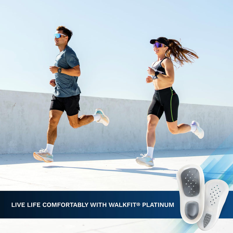 WalkFit Platinum Foot Orthotics Plantar Fasciitis Arch Support Insoles Relieve Foot Back Hip Leg and Knee Pain Improve Balance Alignment (Men 10-10.5 / Women 11-11.5) Men 10-10.5 / Women 11-11.5