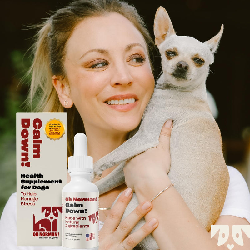 OH NORMAN! Dog Calming & Itching Skin Relief Supplement Drops - Anti Aggression & Calming Drops for Fireworks, Travels, Vet Visits - Dog Skin & Coat - Stop Effing Itching & Calm The Eff Down Bundle