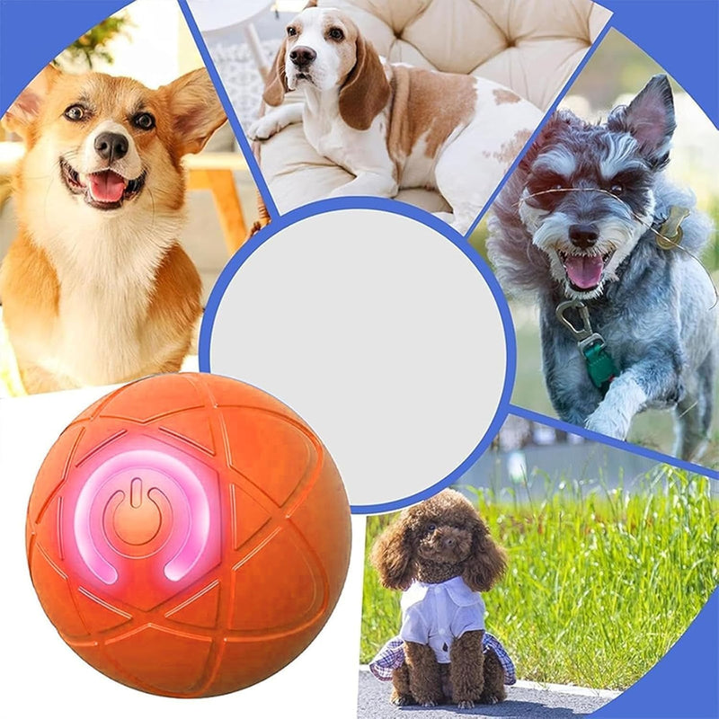 Shaky Ball Toy for Dogs, Vibrating Dog Ball, Shaky Ball Dog Toy, Automatic Moving Dog Toy Ball, Bouncing Ball Dog Toy, Suitable for All Dogs (Blue+Orange)