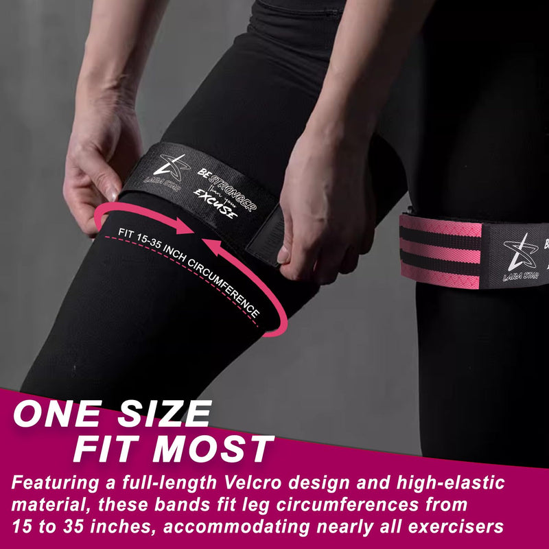 BFR Occlusion Bands for Women Glutes,Blood Flow Restriction Bands for Legs, Butt & Hip Building, Workouts, Best Fabric Resistance Bands for Squat Butt & Thigh Black&Pink - BeesActive Australia