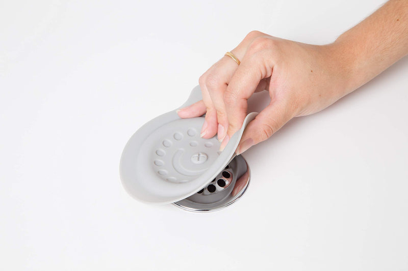 Ubbi Bathtub Drain Cover, Silicone Drain Stopper with Suction, Baby Bath Time Accessory, Gray Gray Drain Cover