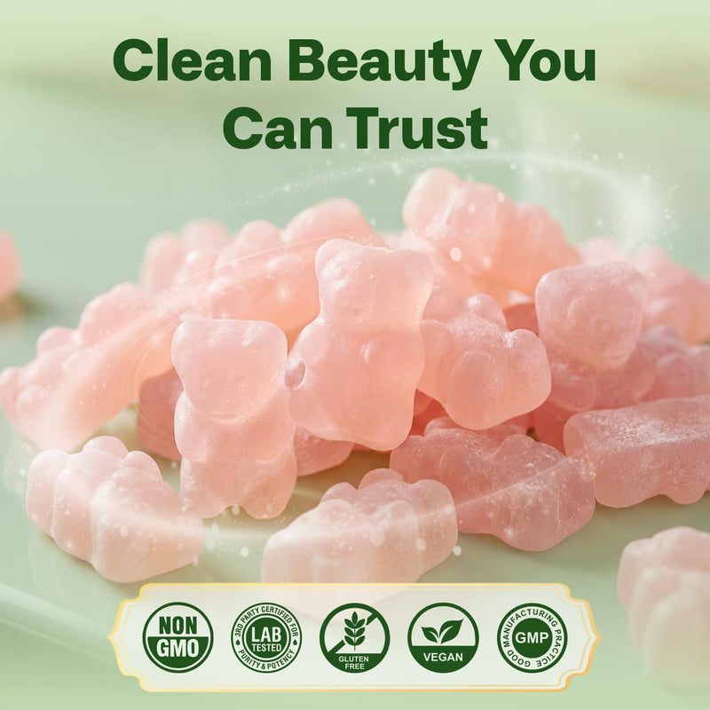 Hair Skin and Nails Gummies with 6000mcg Biotin for Women & Men, 60 Count | Vegan, Beauty Supplement for Healthy Hair, Glowing Skin & Stronger Nails, Daily Vitamins