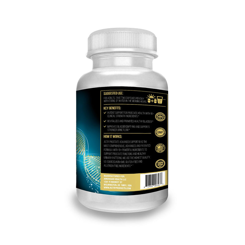 ACTIF Prostate Advanced Support with 20+ Factors, Complete Support for Prostate - 60 Capsules, Made in USA, Non-GMO