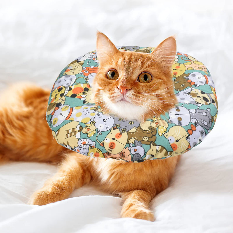 Neck ruffs for cats and dogs, soft protective collar, cat anti-bite recovery collar, protective collar, adjustable protective collar to prevent infections, cat collar, cotton for puppies, kittens, S - BeesActive Australia