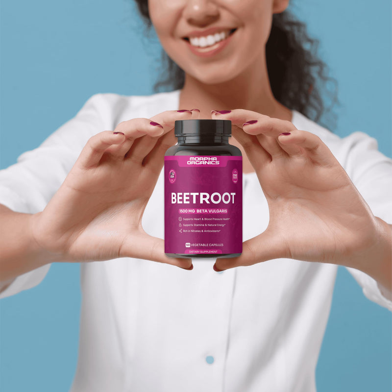 Organic Beet Root Capsules - 1400mg Beetroot Powder for Natural Energy & Endurance Support, Non-GMO, Made in The USA, Beet Supplement - 60 Capsules, 30-Day Supply - BeesActive Australia