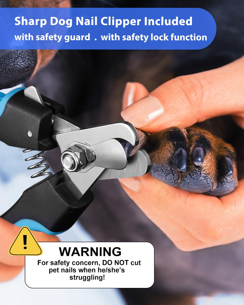 YABIFE Dog Nail Trimmers and Dog Nail Clippers Kit, Whisper Quiet Electric Grinder with Light, for Small, Medium, Large Dogs, Cats Toenail Grooming, 3 Speeds Black - BeesActive Australia