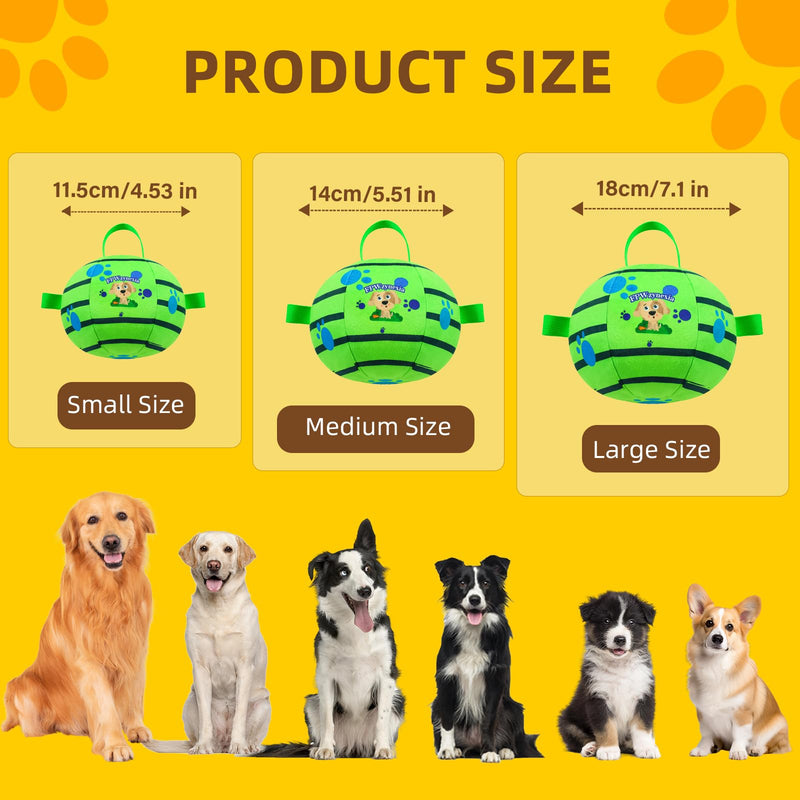 Interactive Dog Toys，Squeaky Dog Toy Support Bluetooth connection，Active Rolling Bouncing Dog Ball with Straps，Interactive Dog Toys for Boredom，Keep Them Busy Dog Toy Jumping Music Mode for Medium 5.51 inch Green - BeesActive Australia