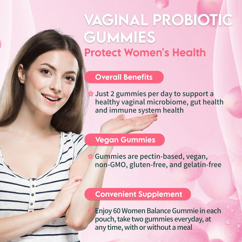 Airboy Vaginal Probiotic Gummies for Women, Pineapple Gummies for Women Balanced PH, Yeast Balance & Flora Support - 60 Gummies 1 PACK