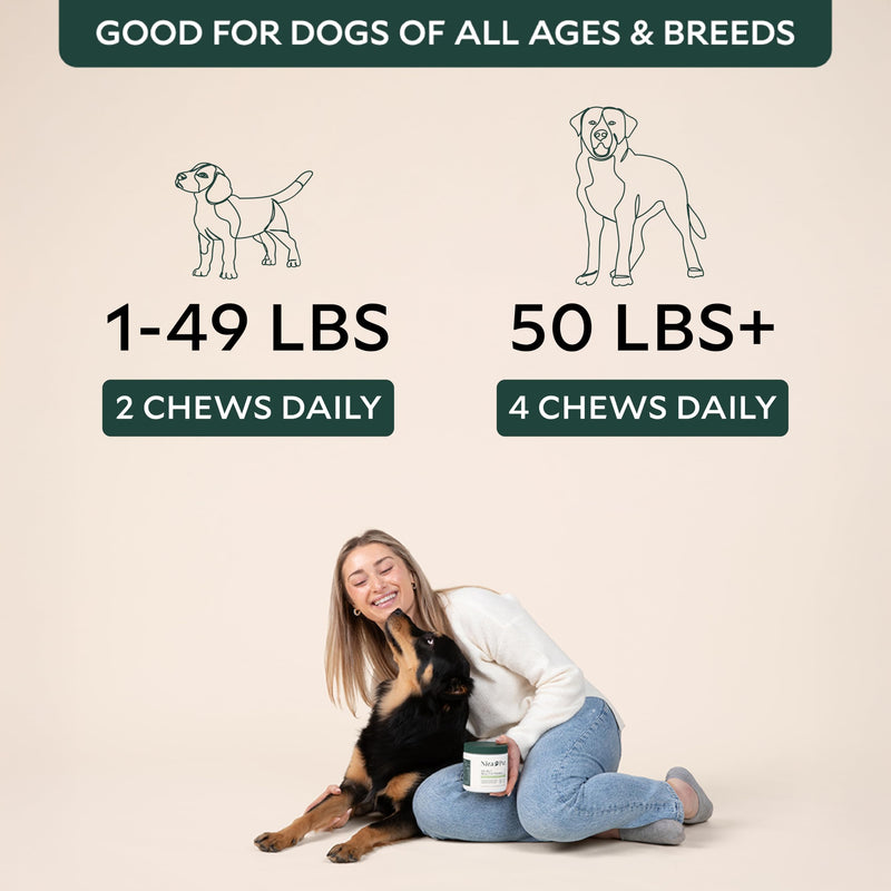 Nira Pet Skin and Coat Supplement for Dogs – Beef Flavor – 60 Soft Chews with Omega 3, EPA, DHA, and Biotin
