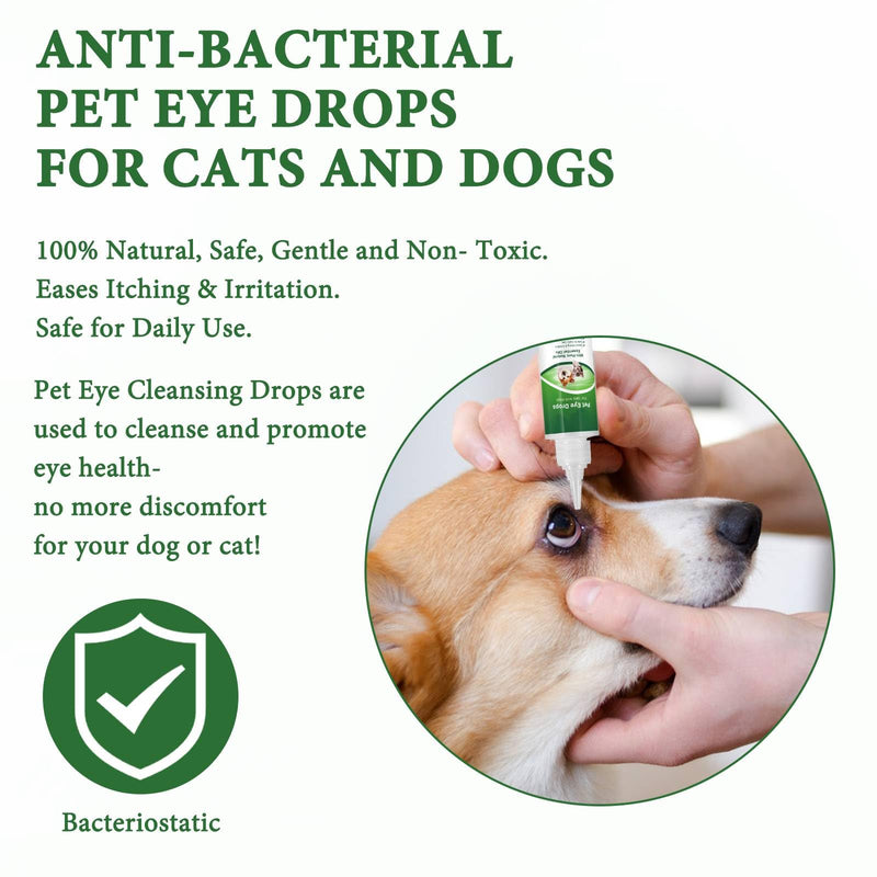 Eye Drops for Dogs and Cats, 2 Pcs Cat Dog Eye Drops, Soothes, Protects & Moisturizes, Fully Protects Your Pet's Eyes (120 ml)