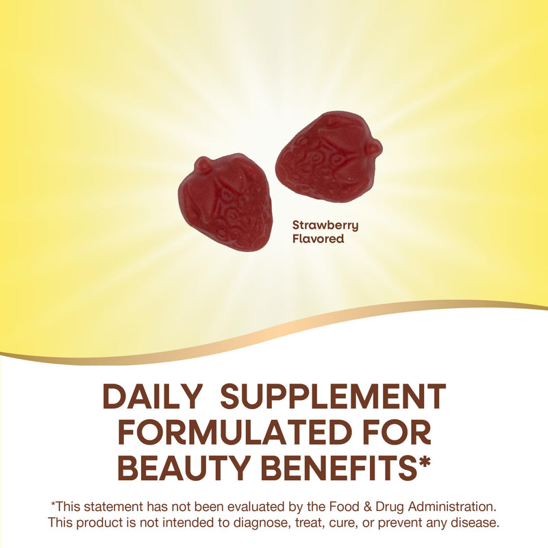 Nature's Way Alive! Hair, Skin & Nails Gummies, Advanced Beauty Formula*, with Biotin and Collagen, Strawberry Flavored, 60 Gummies (Packaging May Vary) (Pack of 2) 60 Count (Pack of 2)