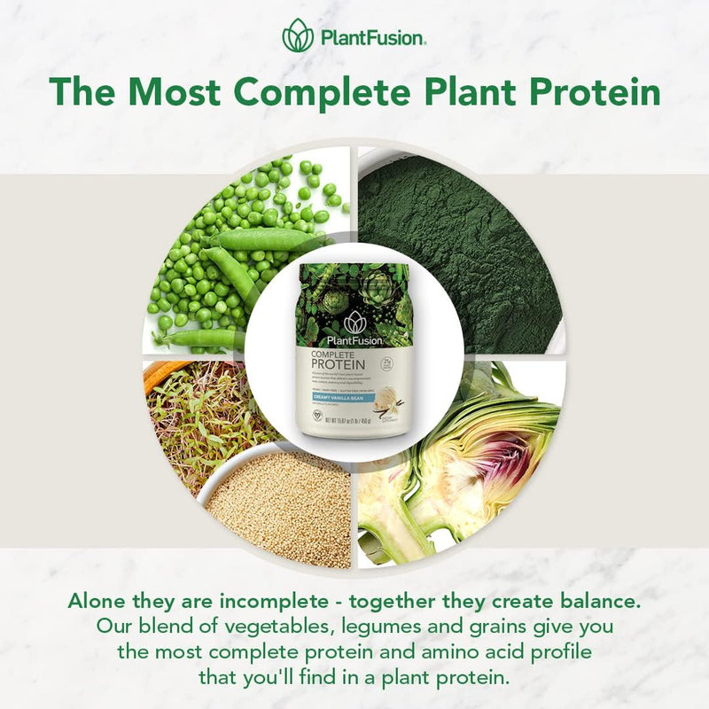PlantFusion Complete Vegan Protein Powder Sample Packets - Plant Based Protein Powder Packets to-Go with BCAAs and Pea Protein - Keto, Gluten Free, Non-Dairy, No Sugar (Vanilla Pack of 4) Vanilla 4.24 Ounce (Pack of 1) - BeesActive Australia