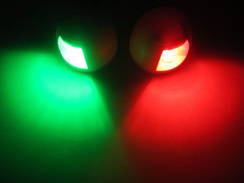 Pactrade Marine Boat Navigation Lights Red and Green LED Side Lights (Horizontal Mount) - 2 NM White Housing | Green Starboard Red Port Navigation Lights for Boats LED - BeesActive Australia