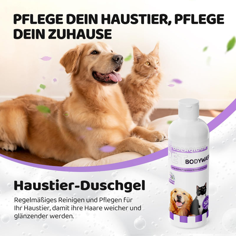 DDCAQIOUA Animal Shower Gel (with Lavender Scent) 500ml Outdoor Paw Cleaner Foam 150ml, Complete Cleaning and Care Set for Dogs and Cats and Various Pets (Lavender Scent) - BeesActive Australia