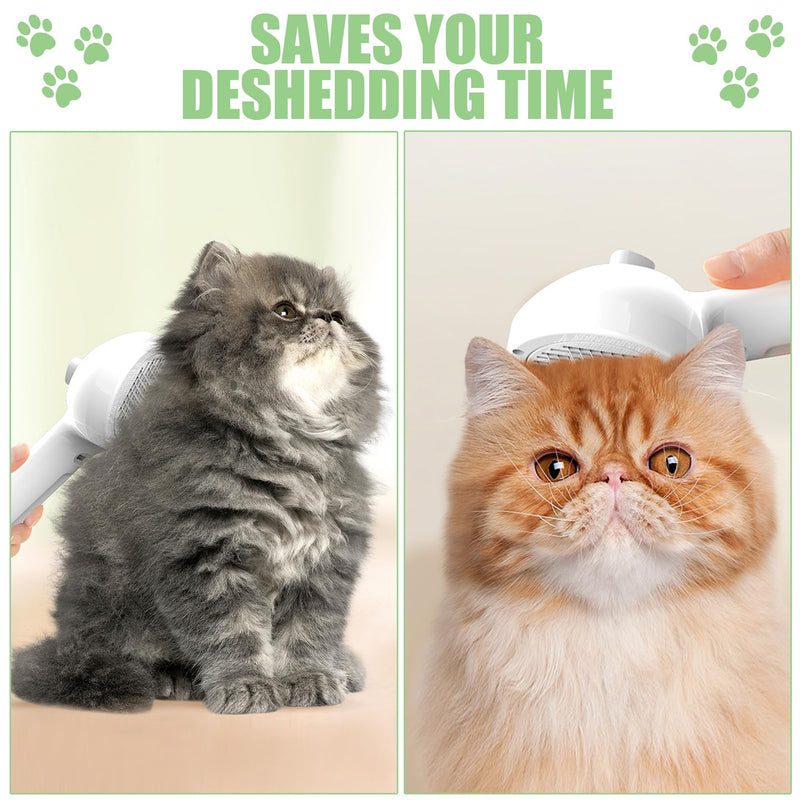 3-in-1 cat brush with steam, steam brush for cats with water tank, dog brush self-cleaning, clean pet hair brushes with one button, for short-haired and long-haired dogs and cats - BeesActive Australia