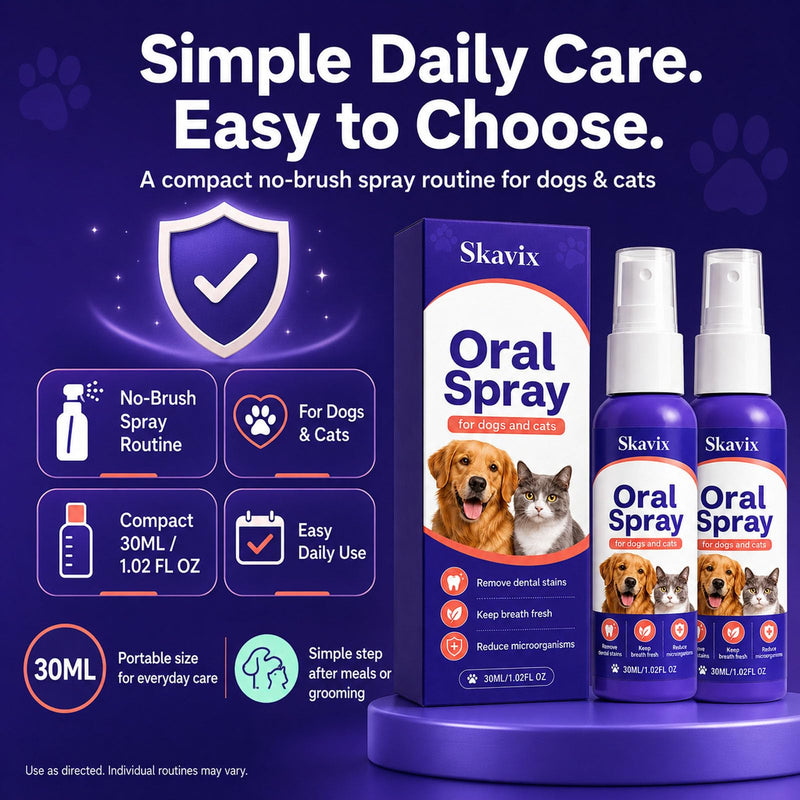 pet Oral Spray, No-Brush Oral Care Spray for Dogs and Cats, Easy Pet Mouth Spray for Fresh Breath Routine, Daily Pet Mouth Care Routine, 30ML / 1.02 FL OZ (2) 2