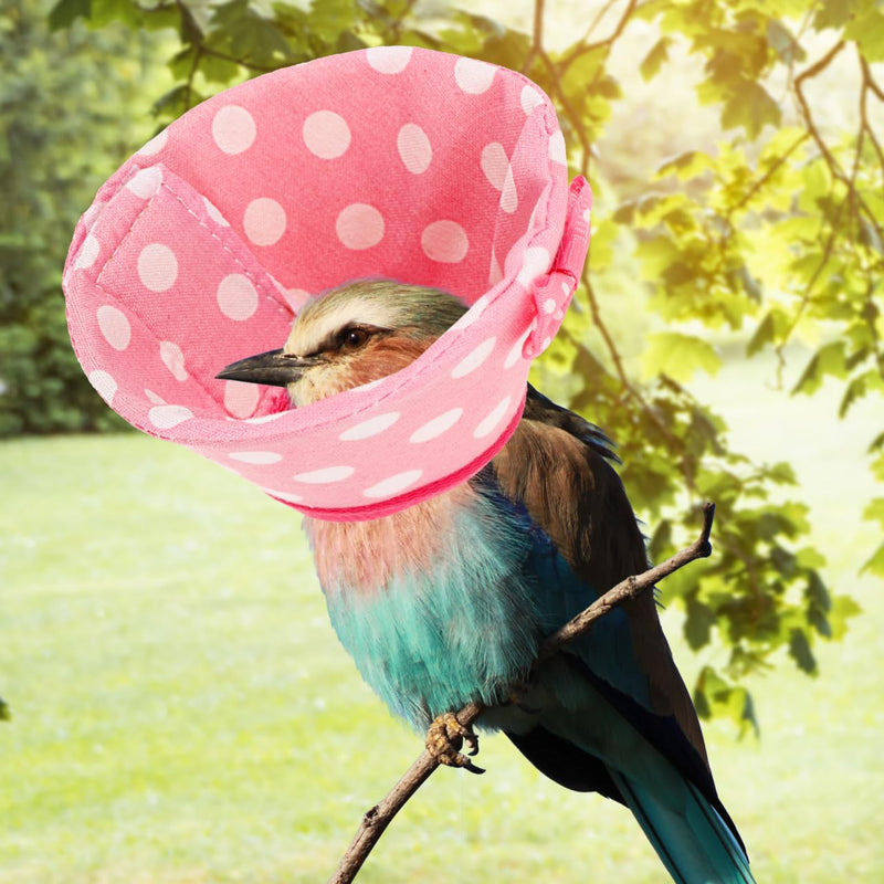 SUPVOX Parrot Recovery Collar Adjustable Bird Neck Cone for Anti-Biting and Pecking Soft Comfortable Protective Ring for Faster Wound Healing Suitable for Medium Birds Pink