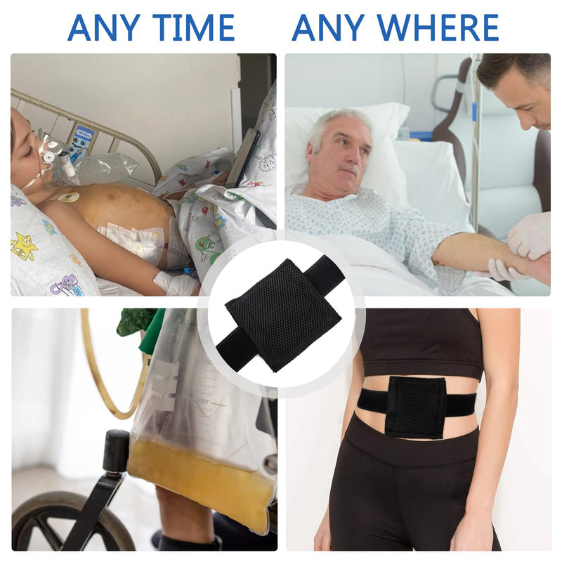 Breathable Feeding Tube Belt, Concealment and Comfortable Gastrostomy G Tube Accessories, Peritoneal Dialysis Belt with Mesh Sponge Pad Black Pd Belts Dialysis for Men Women Adults (L) L - BeesActive Australia