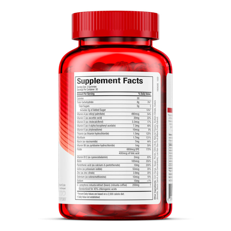 Hydroxycut Weight Loss + Multivitamin Gummies, 90 Count | Metabolism Support Supplement for Men and Women, Green Coffee Extract, 15 Vitamins and Minerals, Caffeine Free 90 Count (Pack of 1)