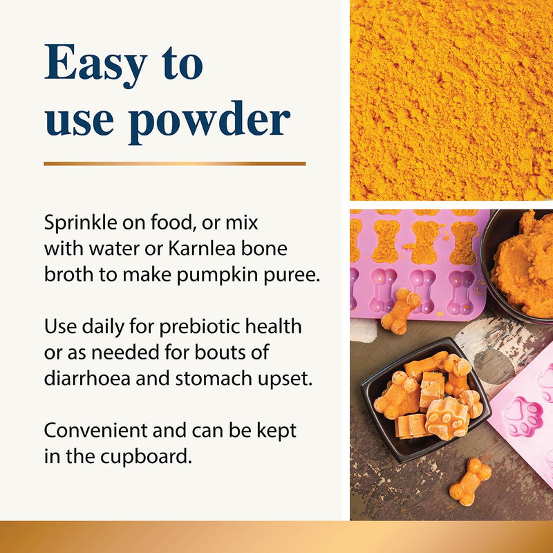 Pumpkin Powder for Dogs | 100% Pure Dog Food Topper | for Gut Health, Fibre, Healthy Stools, Prebiotic, Scooting | 200g Pumpkin Powder
