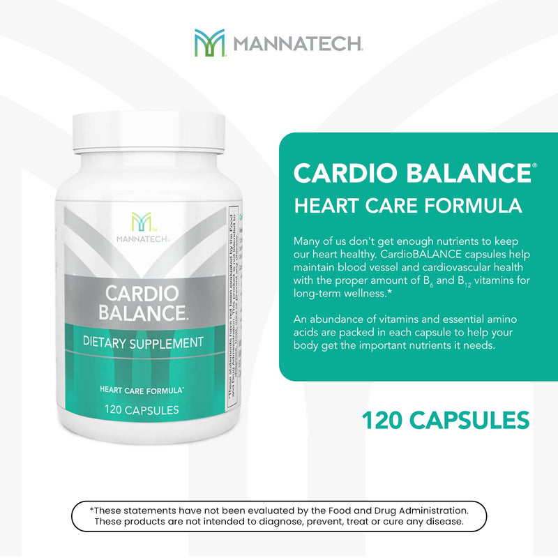 Mannatech - CardioBALANCE® - 120 Capsules | Contains L-Arginine, CoQ10, Folic Acid, Vitamins C, E, B6 and B12, Daily Cardiovascular Wellness Support