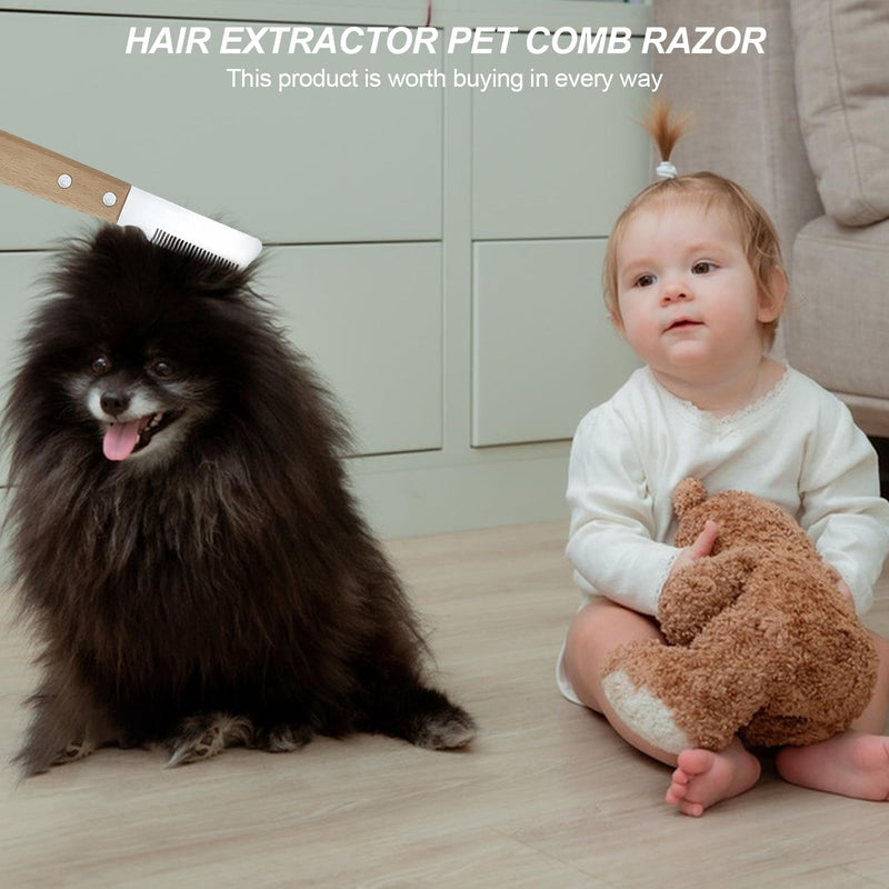 Pack of 2 trimming knives for dogs: trimming knives for dogs, hair removal knives and hair removal combs, professional trimming knives, ergonomic handle, used for dogs, cats - BeesActive Australia