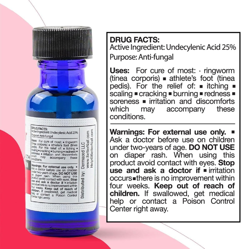 Better Nail - Rejuvica - Extra Strength Nail Fungus Treatment - 25% Undecylenic Acid Maximum Strength Antifungal Solution helps Discolored & Damaged Nails - Supports Healthy Nails with 6 Natural Oils 0.5 Fl Oz (Pack of 1)