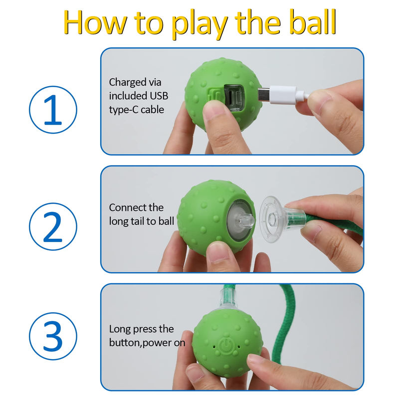 Interactive Cat Toys for Bored Indoor Adult Cats, Automatic Fast Move On Carpet, Bird Chirping & Motion Activated Cat Ball Green - BeesActive Australia