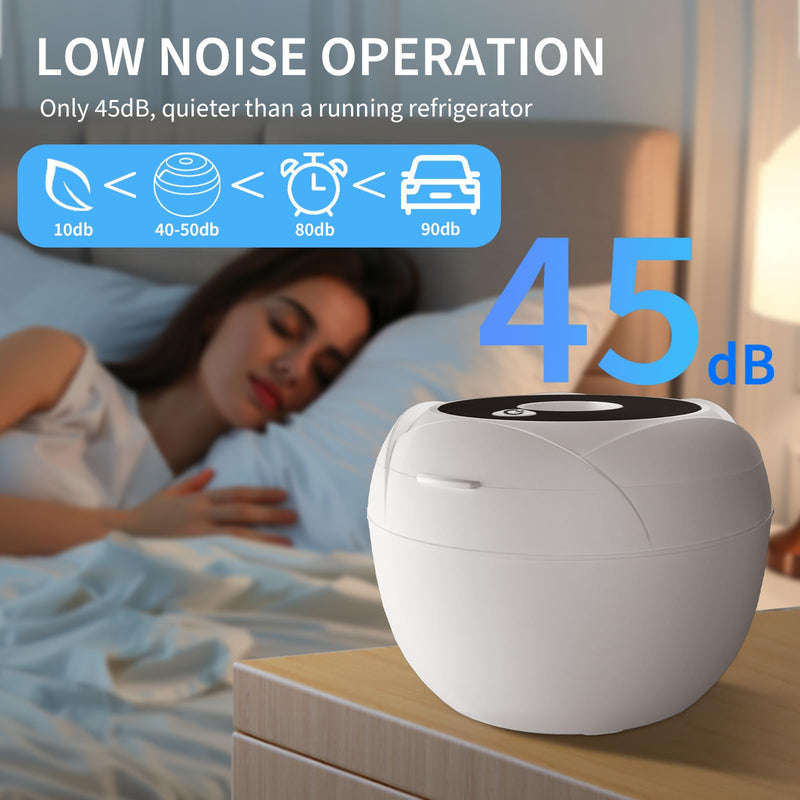 Dental Ultrasonic Retainer Cleaner Machine - 45kHz Cleaning Pod for Dentures, Mouth Guard, Aligner, Night Guard, Toothbrush Heads & Jewelry, 4 Cleaning Modes, Digital Timer, 200ML Capacity, White
