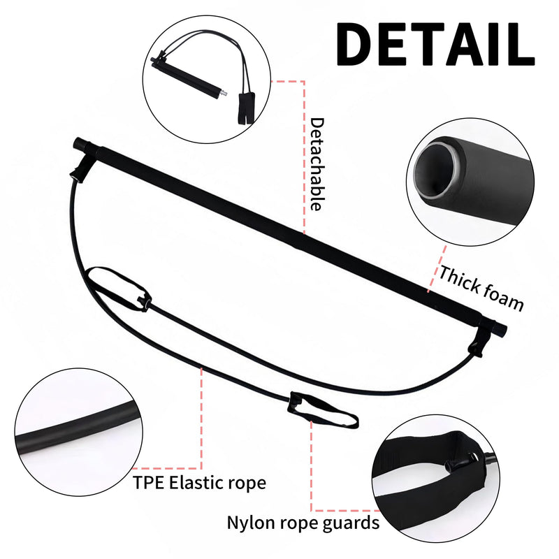 Pilates Bar Kit with Resistance Bands - Multifunctional Pilates Equipment for Women & Men Home Gym Pilates Yoga PINK - BeesActive Australia